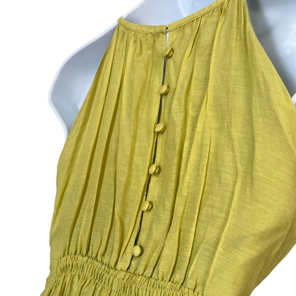 Green Fit and Flare Dress | Lined | Sleeveless Beaded Front - Picture 5 of 6